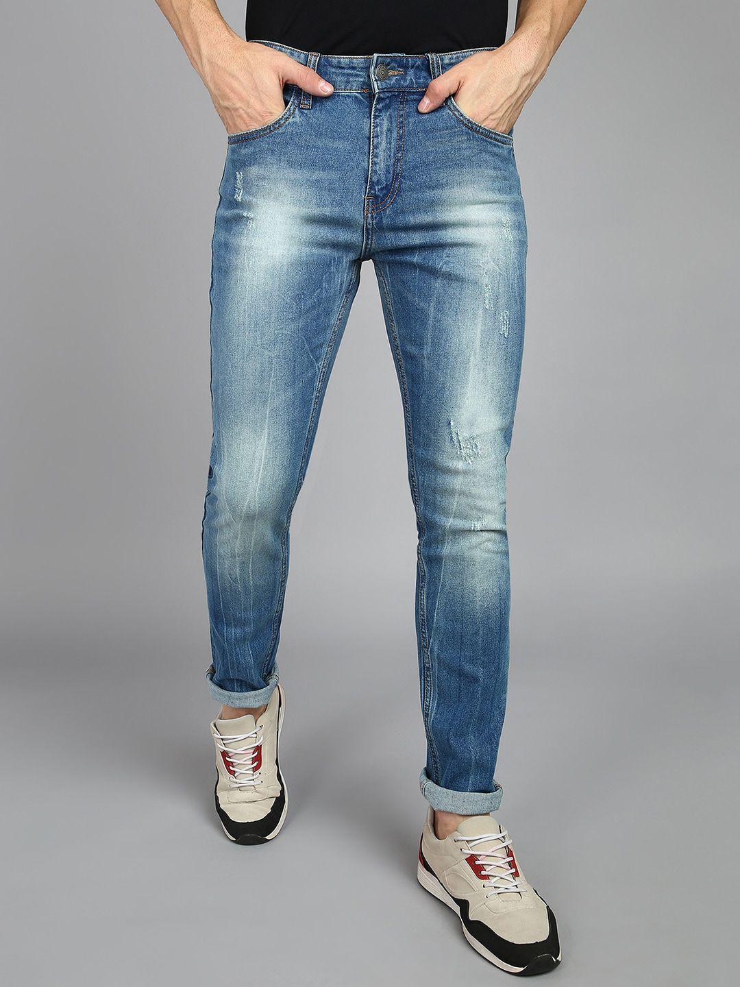 urbano fashion men slim fit mildly distressed heavy fade acid wash stretchable jeans