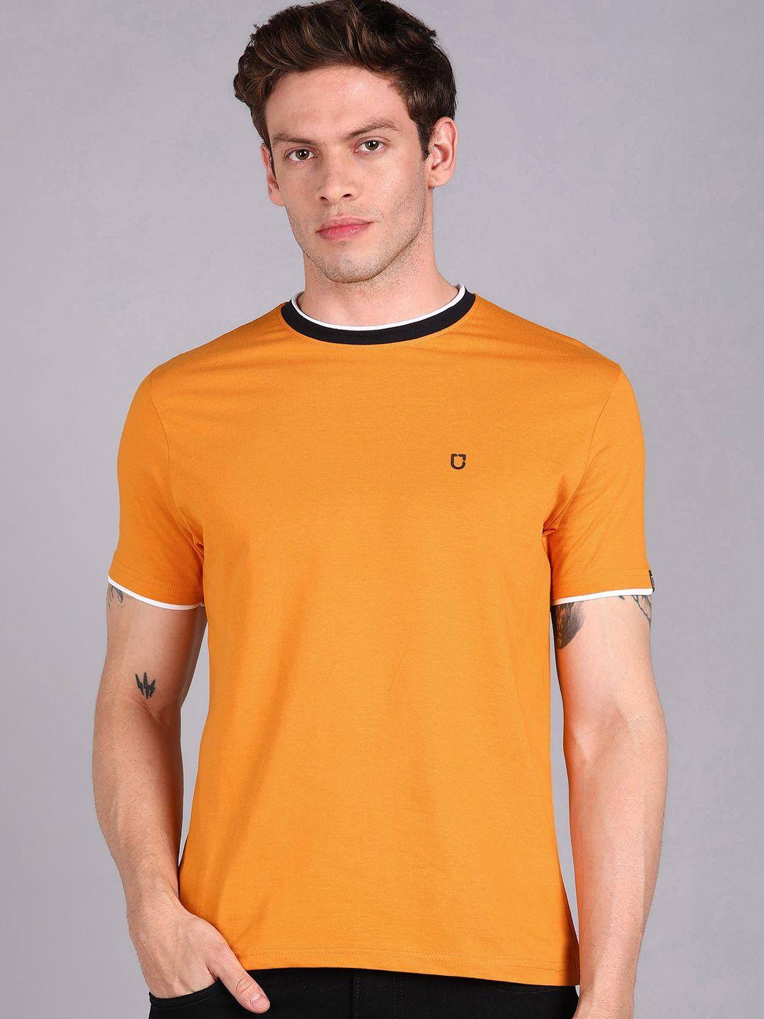 urbano fashion round neck slim fit pure cotton t-shirt