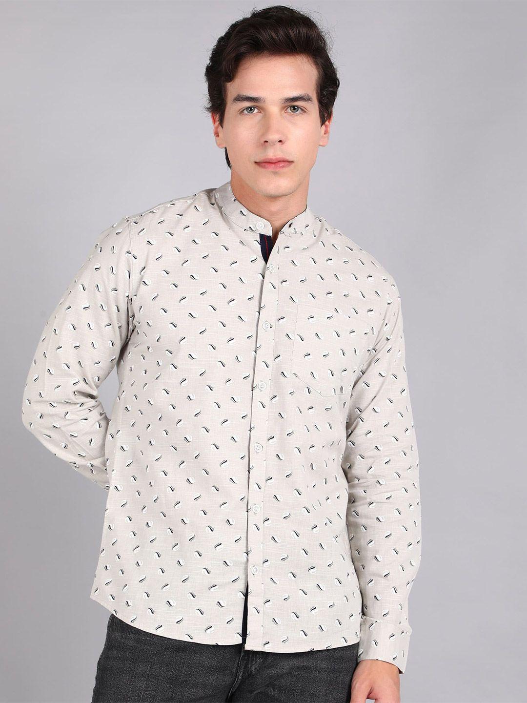 urbano fashion slim fit printed pure cotton casual shirt