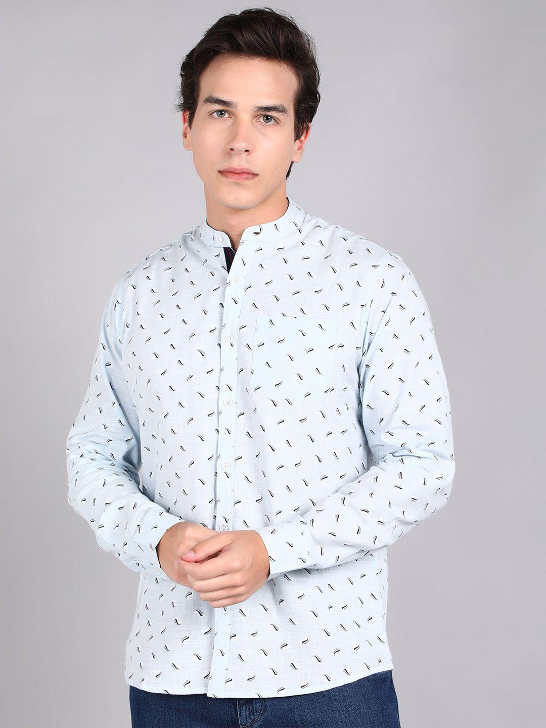 urbano fashion slim fit printed pure cotton casual shirt