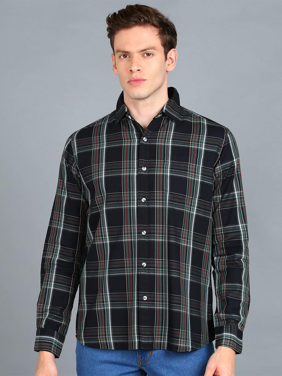 urbano fashion slim fit tartan checks checked cotton casual shirt