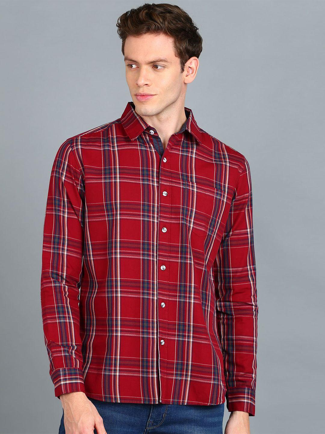 urbano fashion slim fit tartan checks checked cotton casual shirt