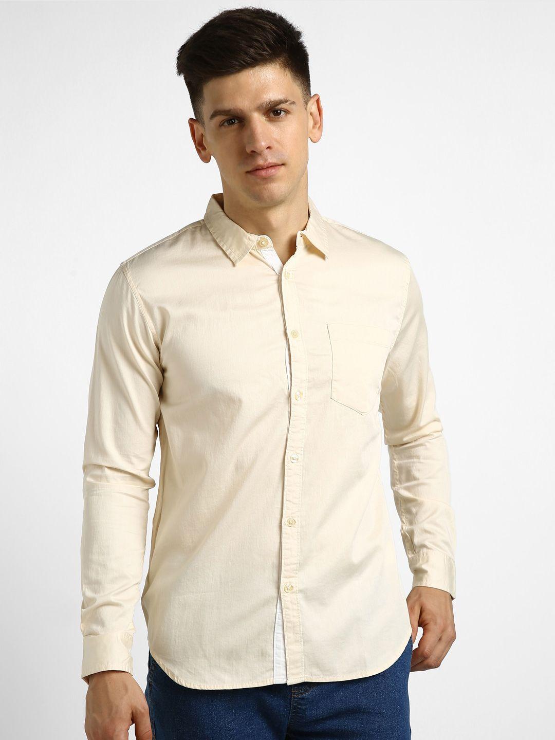 urbano fashion spread collar slim fit casual shirt