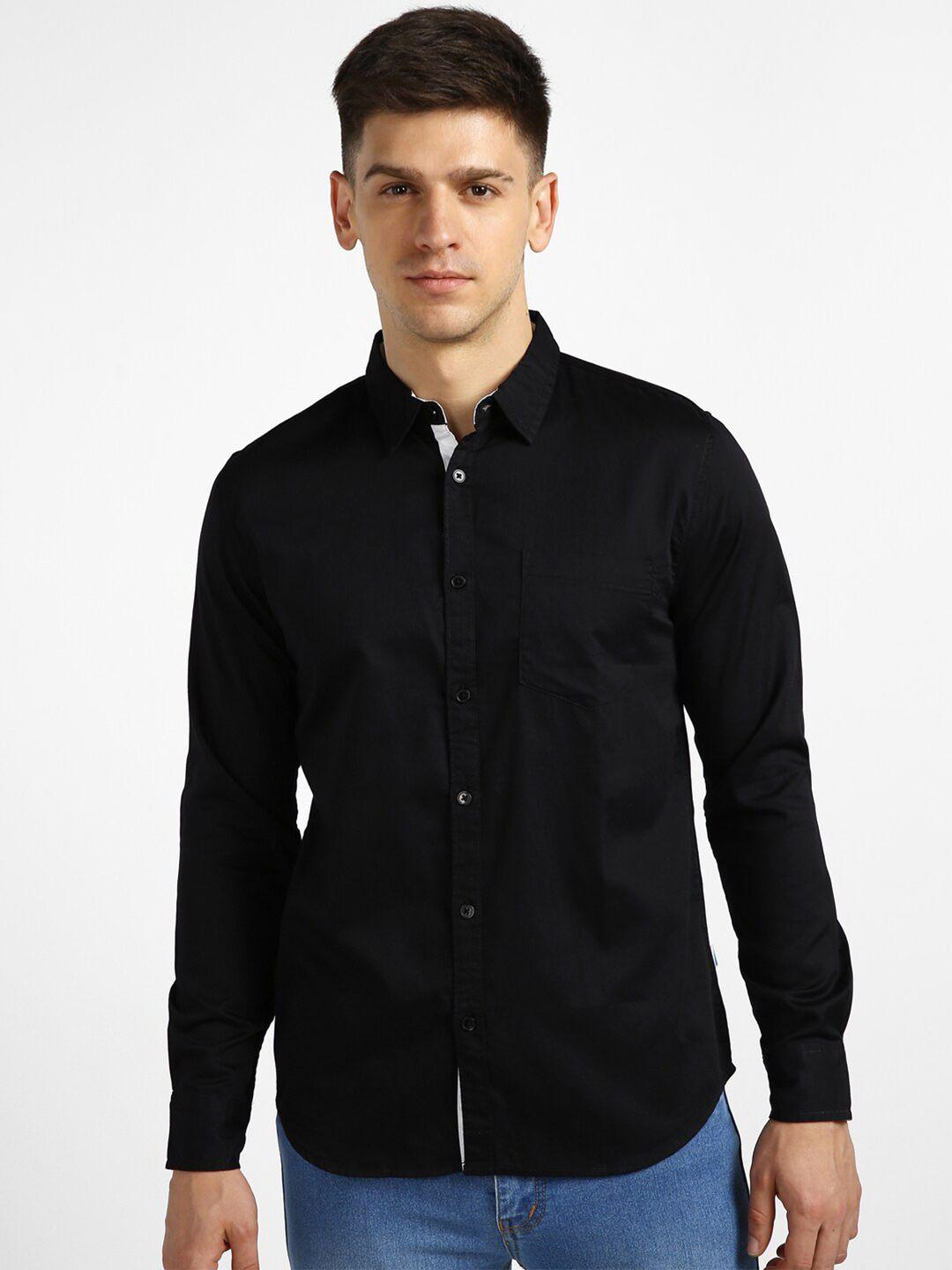 urbano fashion spread collar slim fit casual shirt