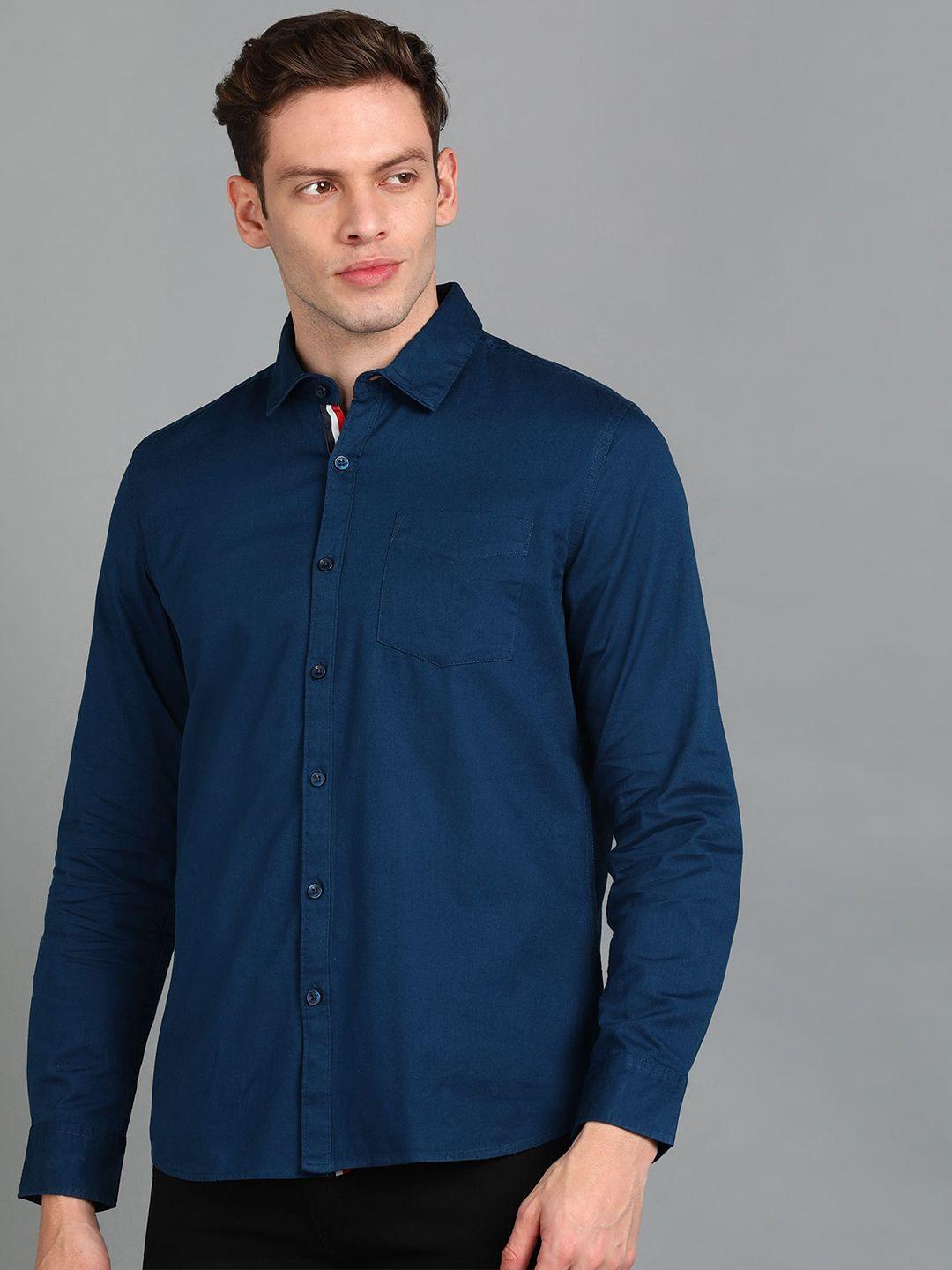 urbano fashion spread collar slim fit pure cotton casual shirt