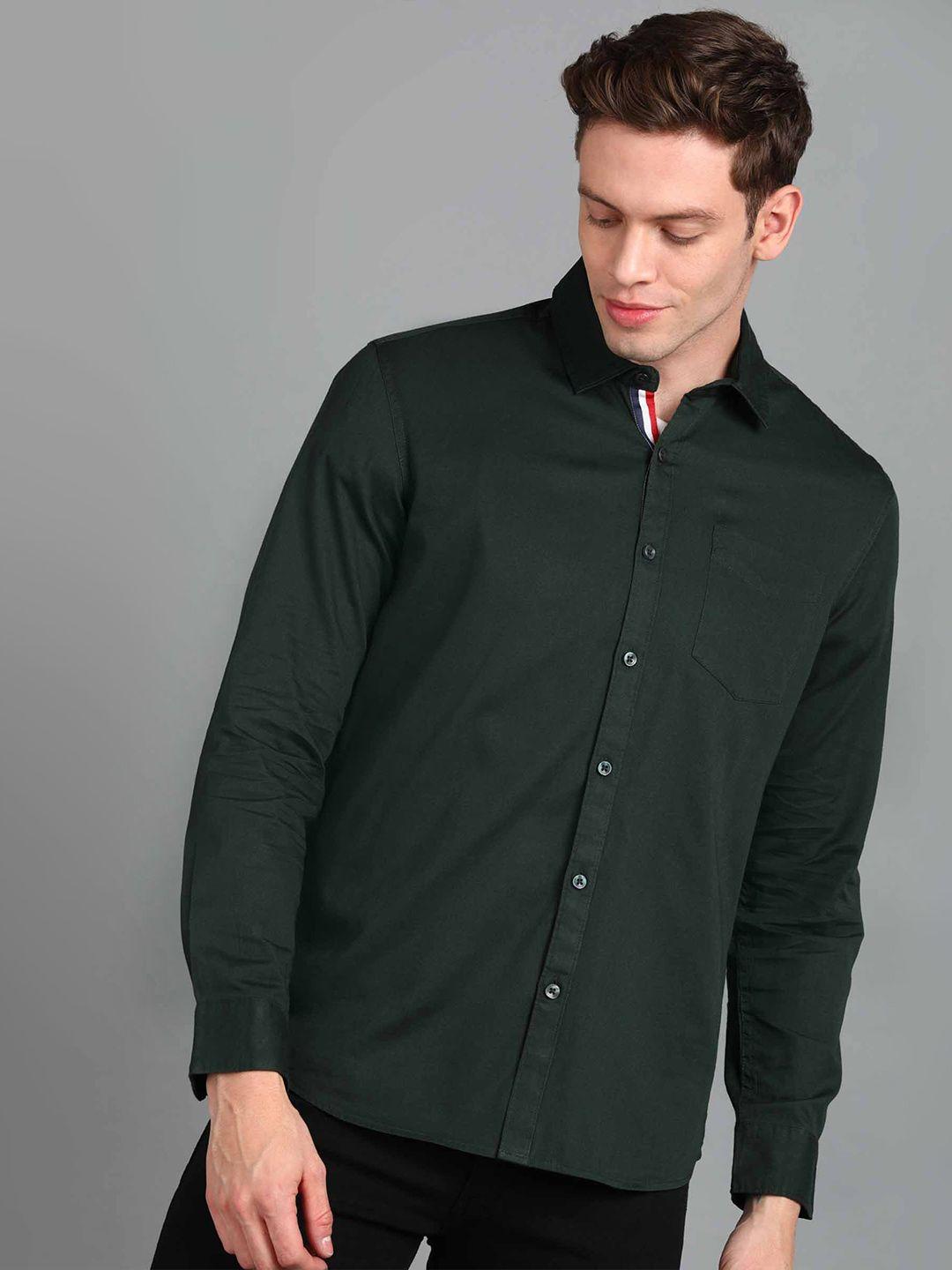 urbano fashion spread collar slim fit pure cotton casual shirt