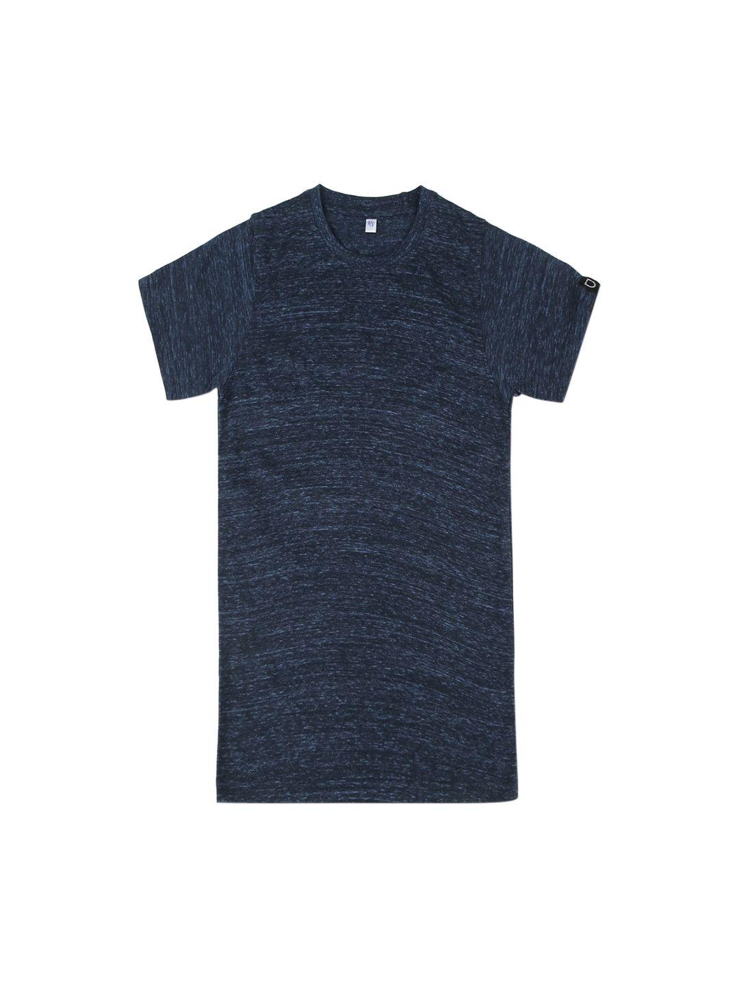 urbano juniors boys navy blue solid v-neck pure cotton t-shirt