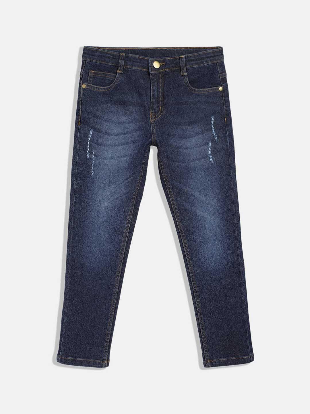 urbano juniors boys slim fit low distress light fade stretchable jeans