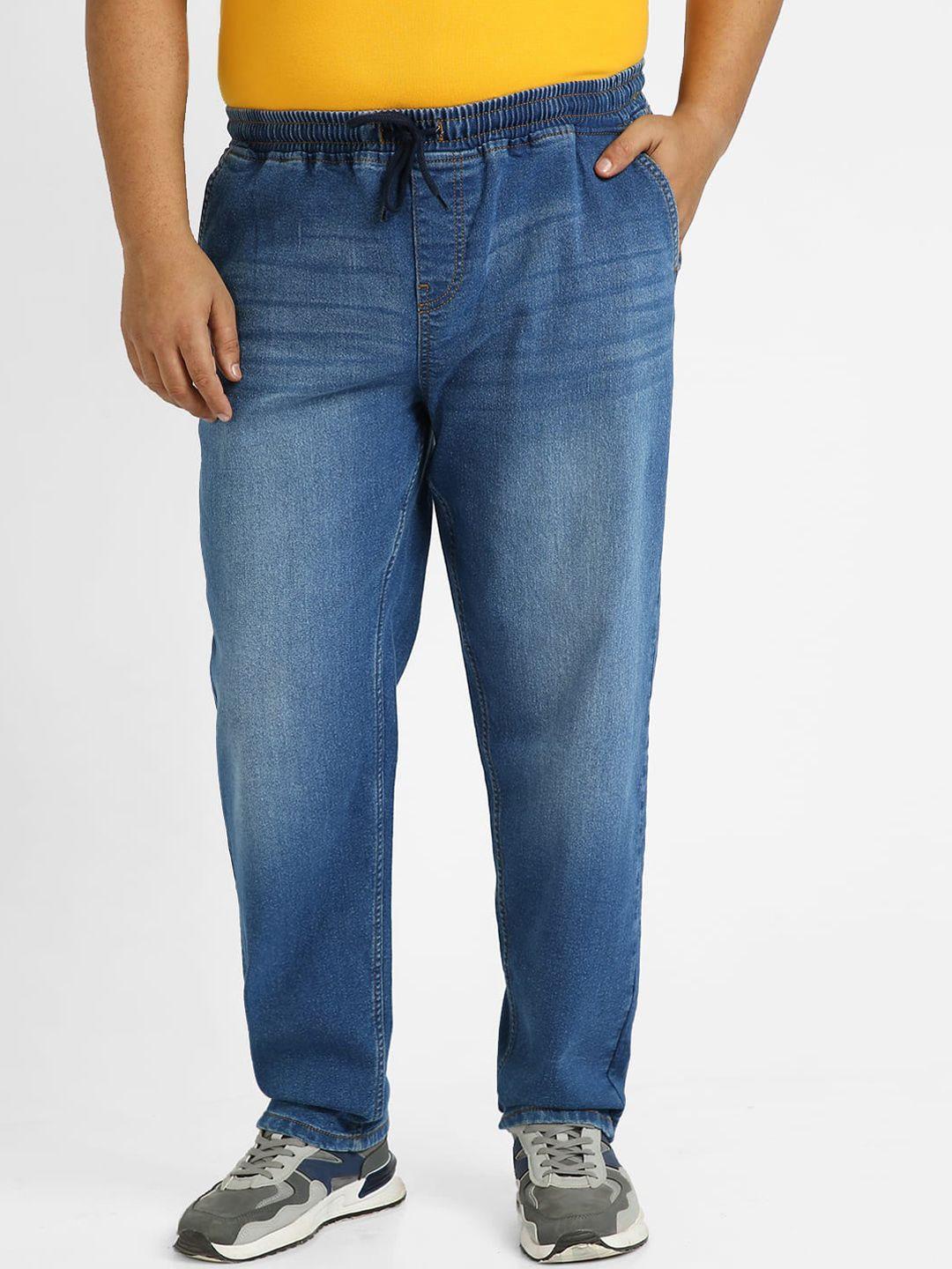 urbano plus men blue heavy fade stretchable jeans