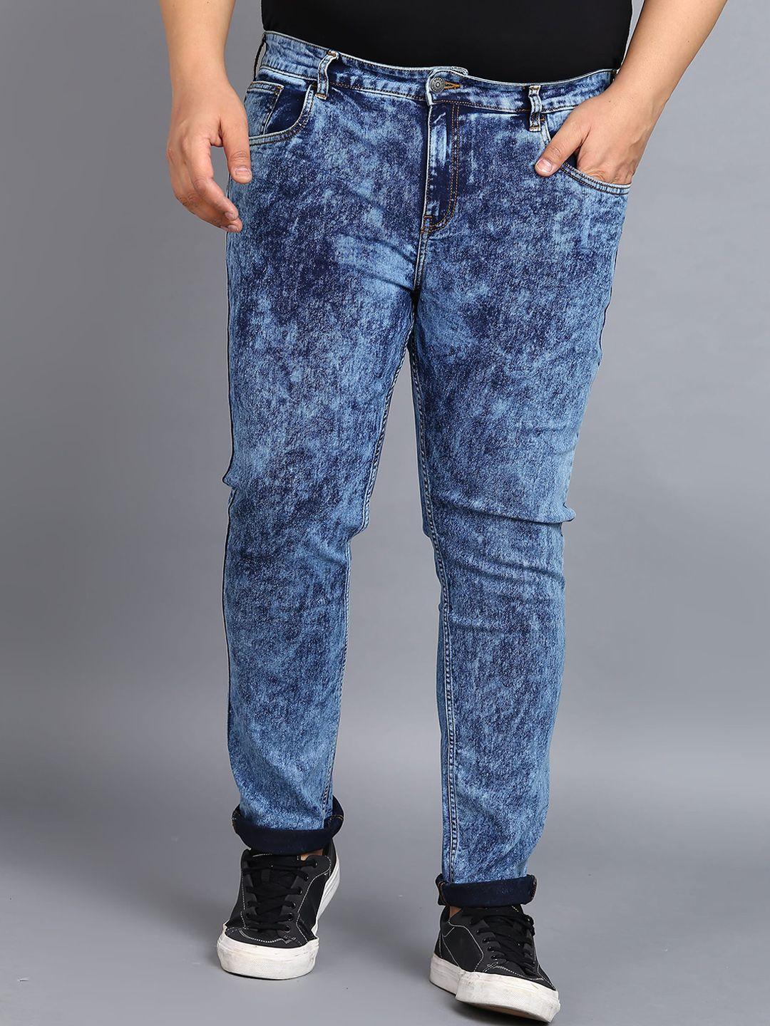 urbano plus men blue heavy fade stretchable jeans