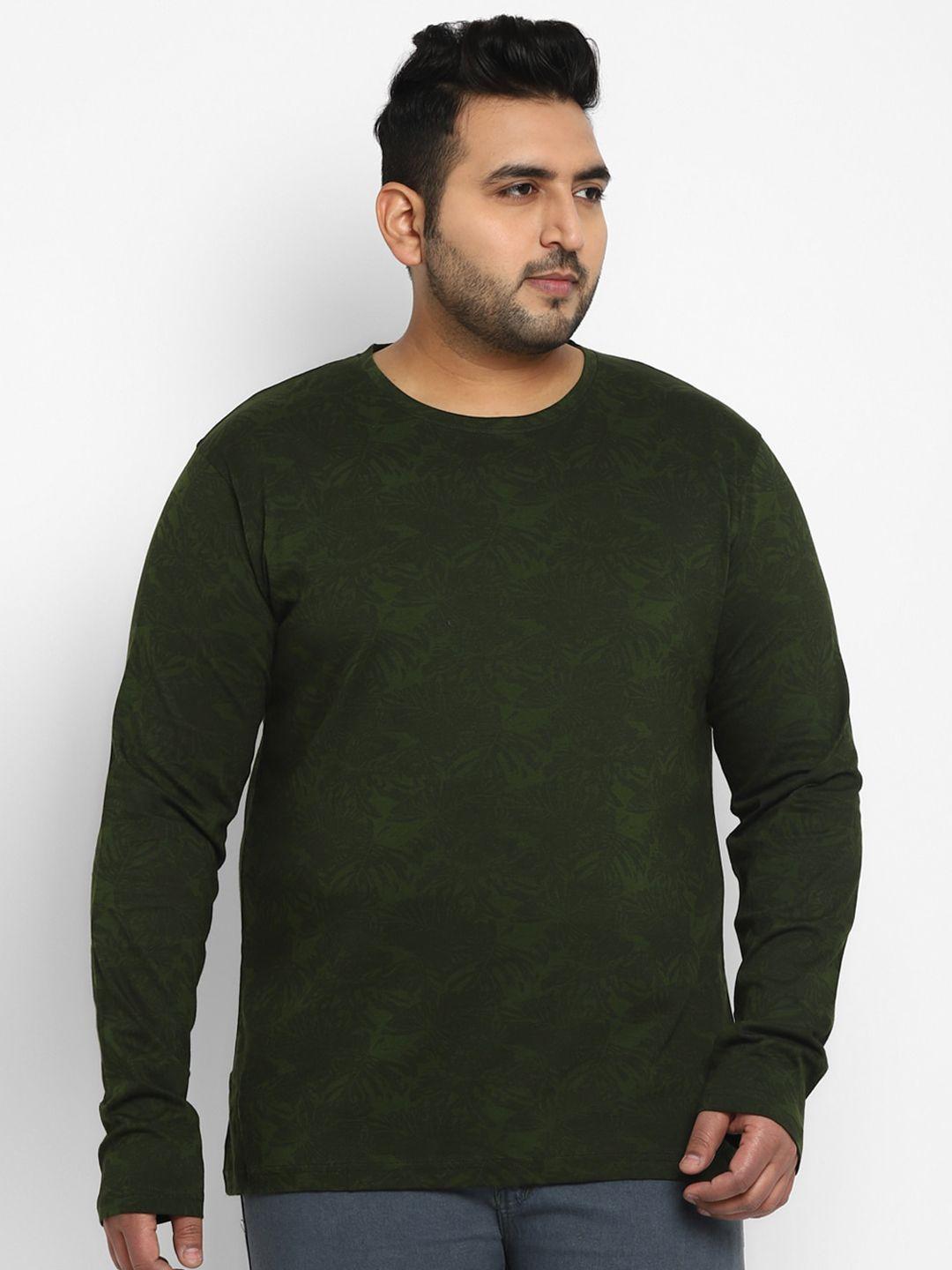 urbano plus men green printed cotton t-shirt