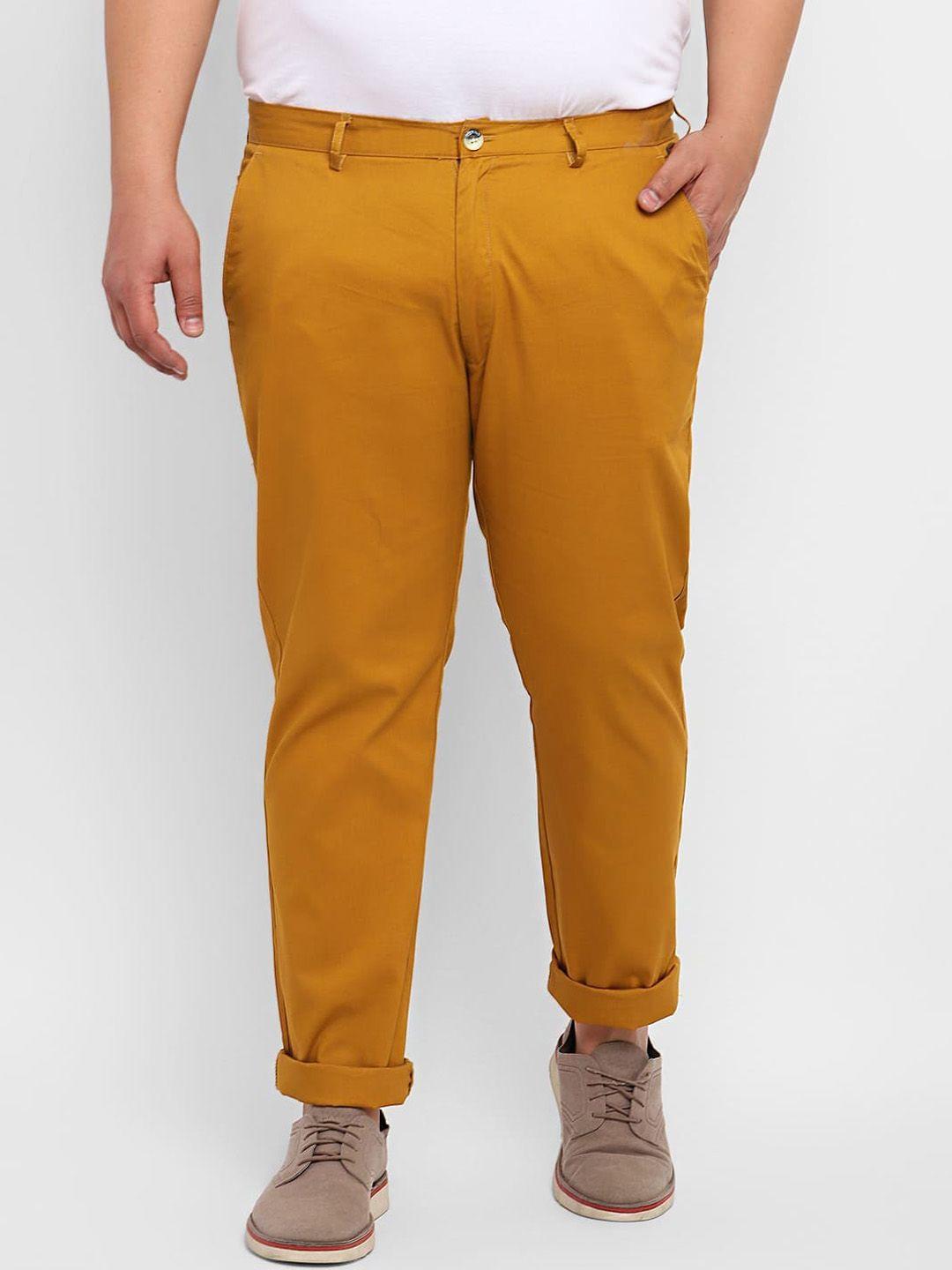 urbano plus men mid rise pure cotton chinos