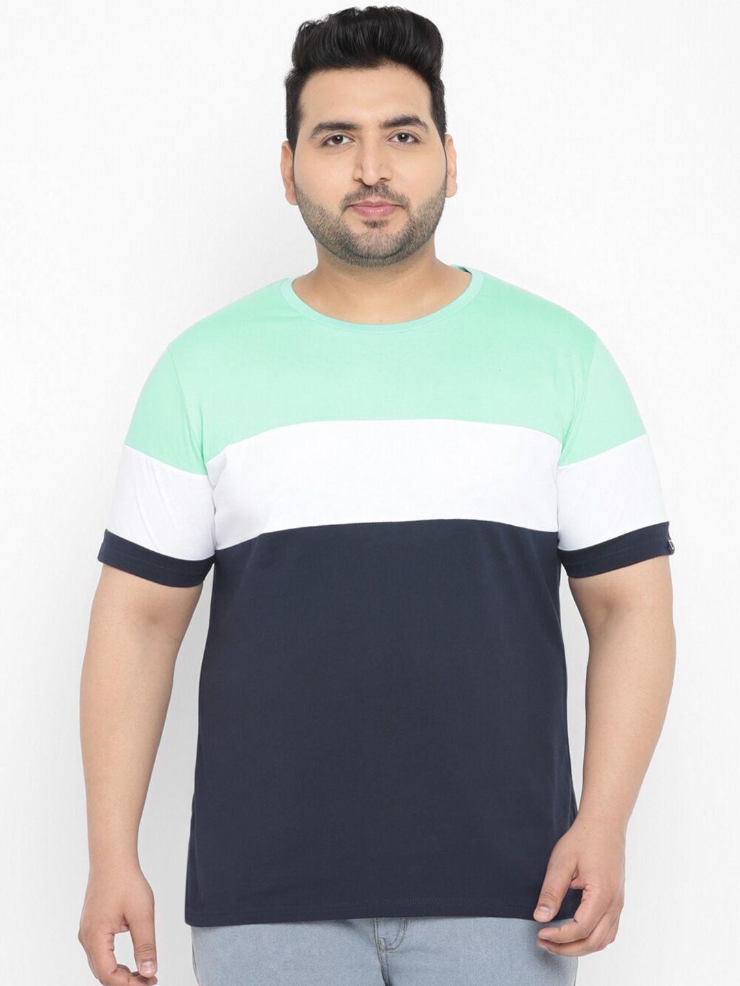 urbano plus round neck colourblocked pure cotton t-shirt