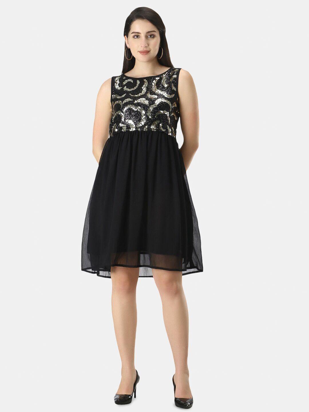 urg embellished sequined fit & flare dress