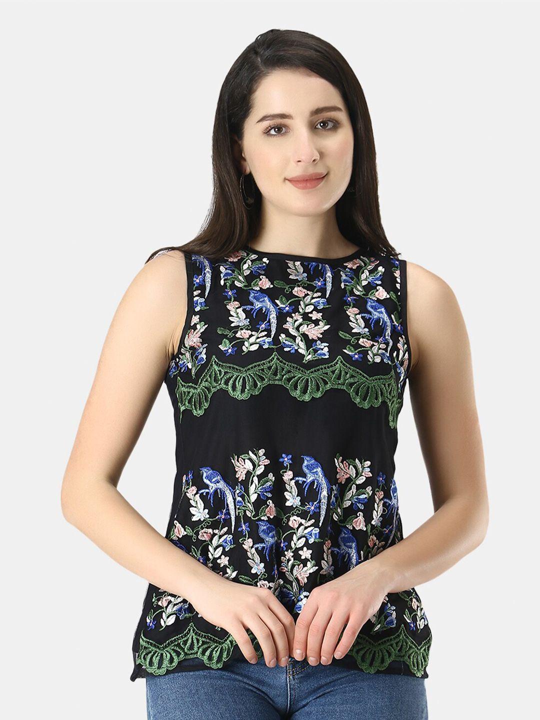 urg floral embroidered cotton top