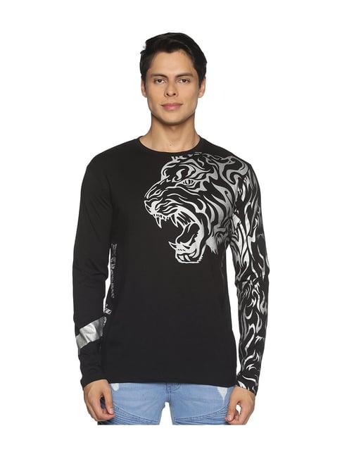 urgear black printed full sleeves t-shirt