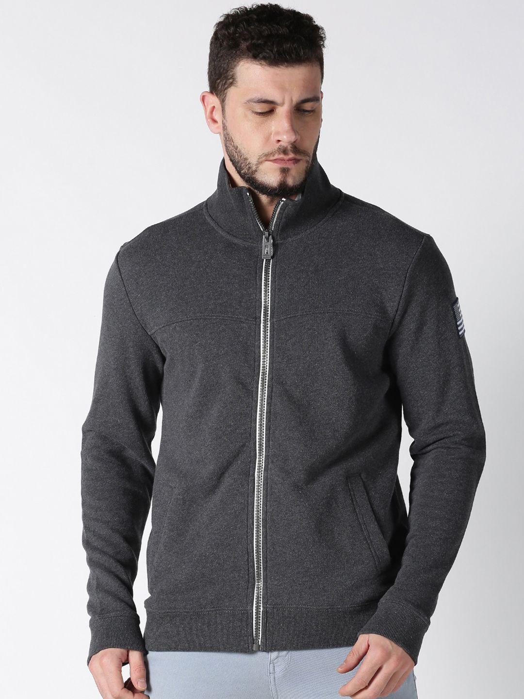 urgear men charcoal grey solid sweatshirt