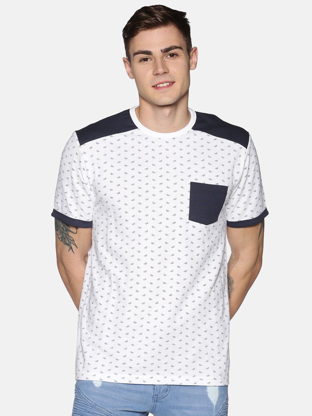 urgear men white printed round neck cotton t-shirt