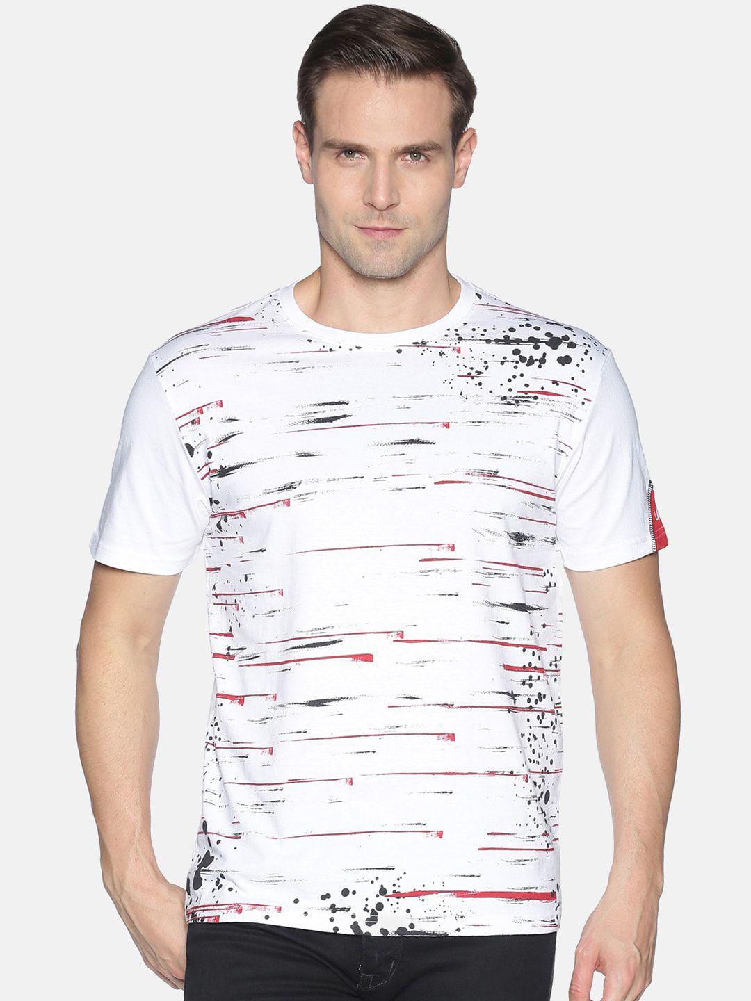 urgear men white printed round neck t-shirt