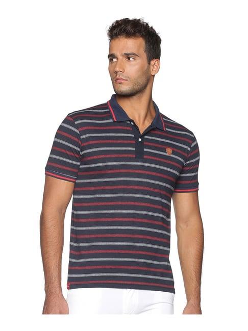 urgear striped men polo neck red, white t-shirt