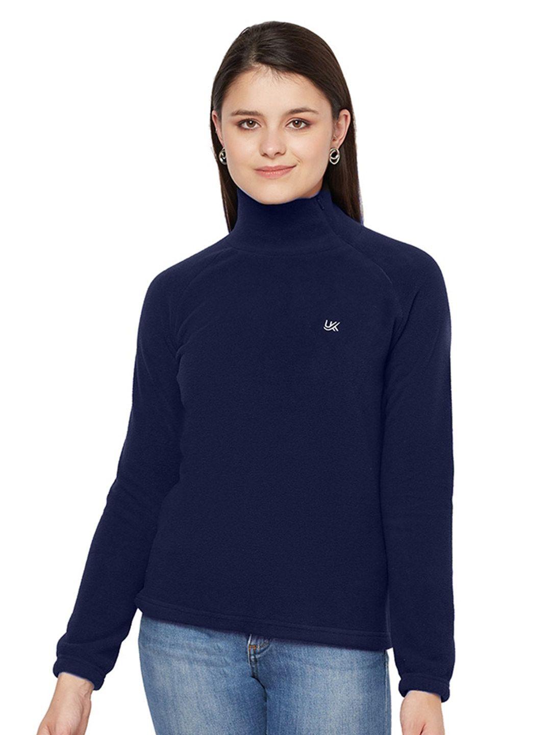 urknit  high neck fleece pullover sweatshirt