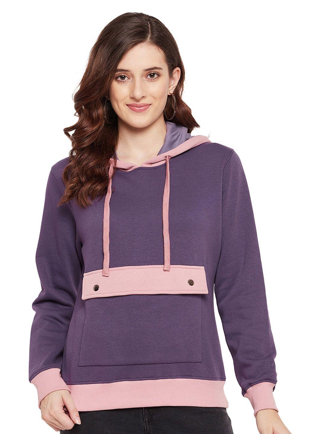 urknit colourblocked hooded pullover sweatshirt