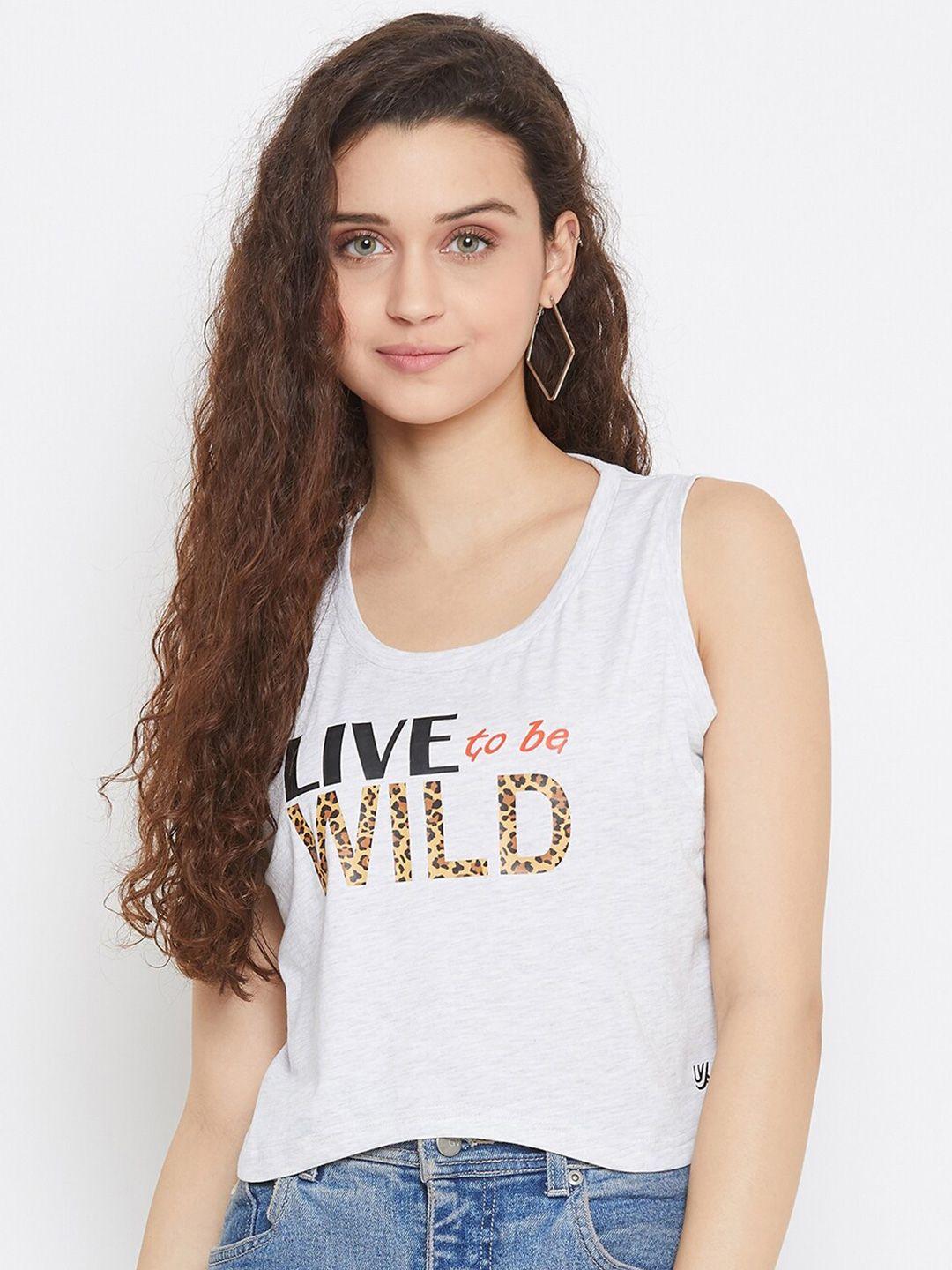 urknit typography printed cotton tank top