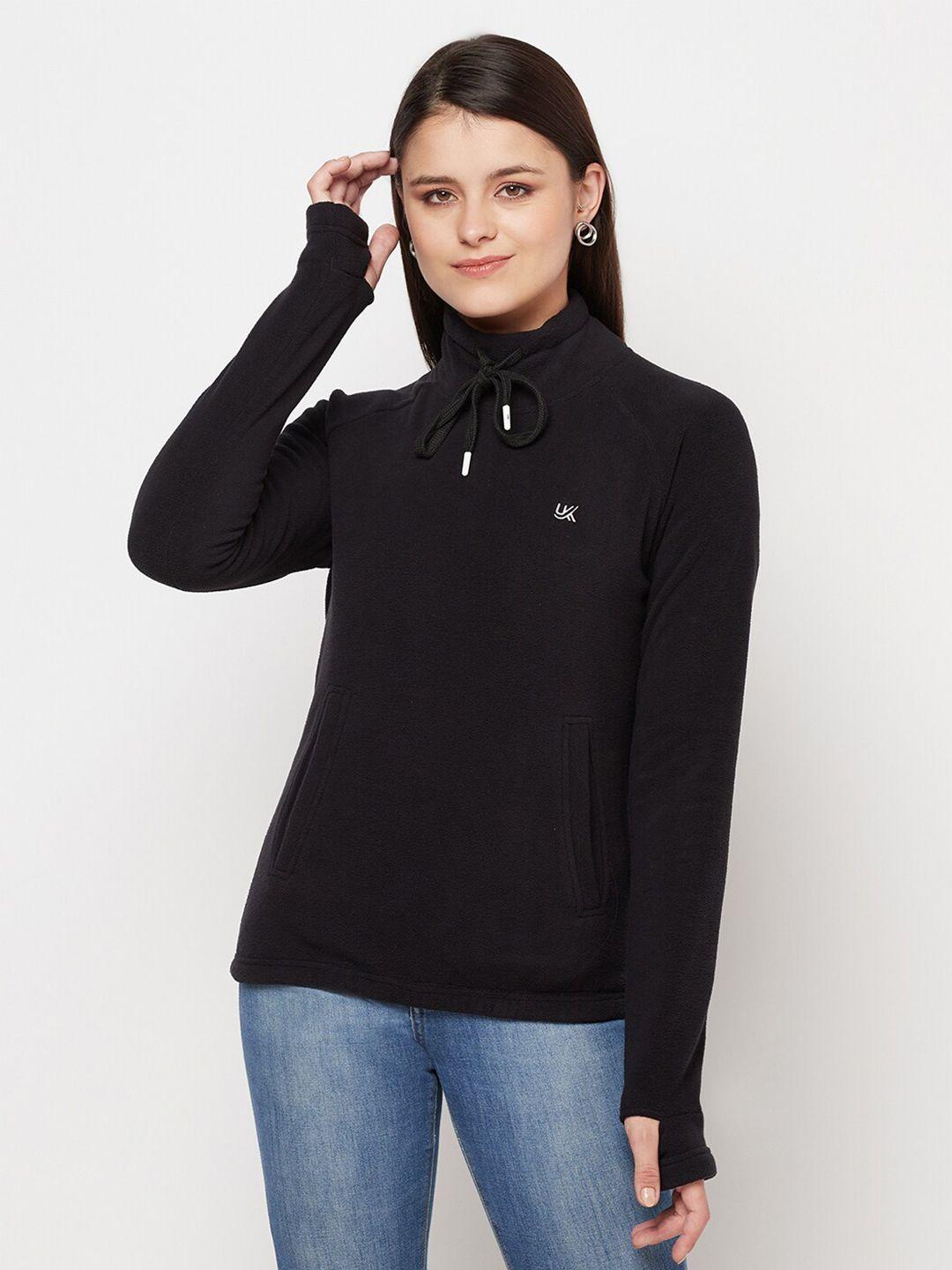 urknit women black sweatshirt