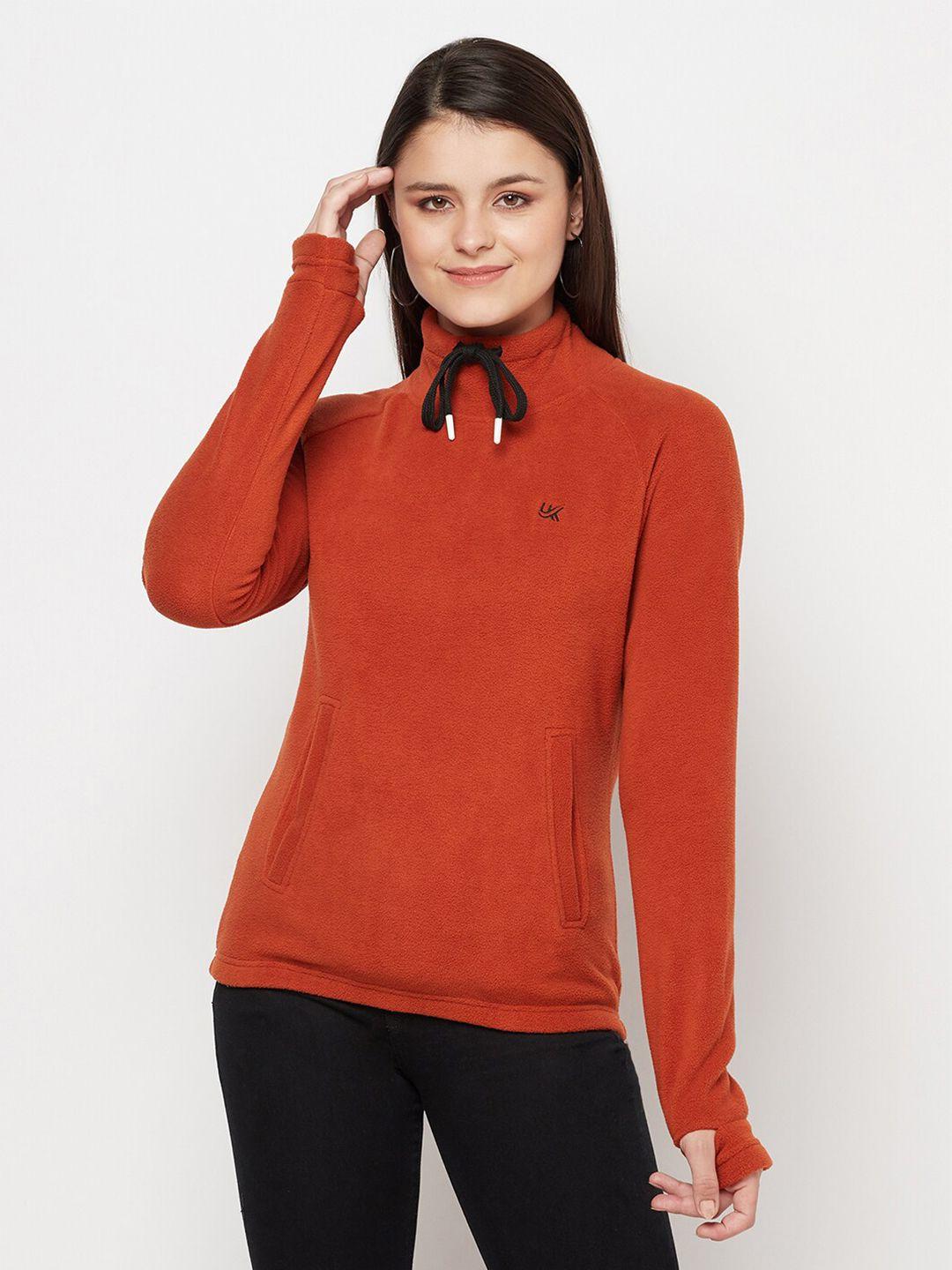 urknit women orange sweatshirt