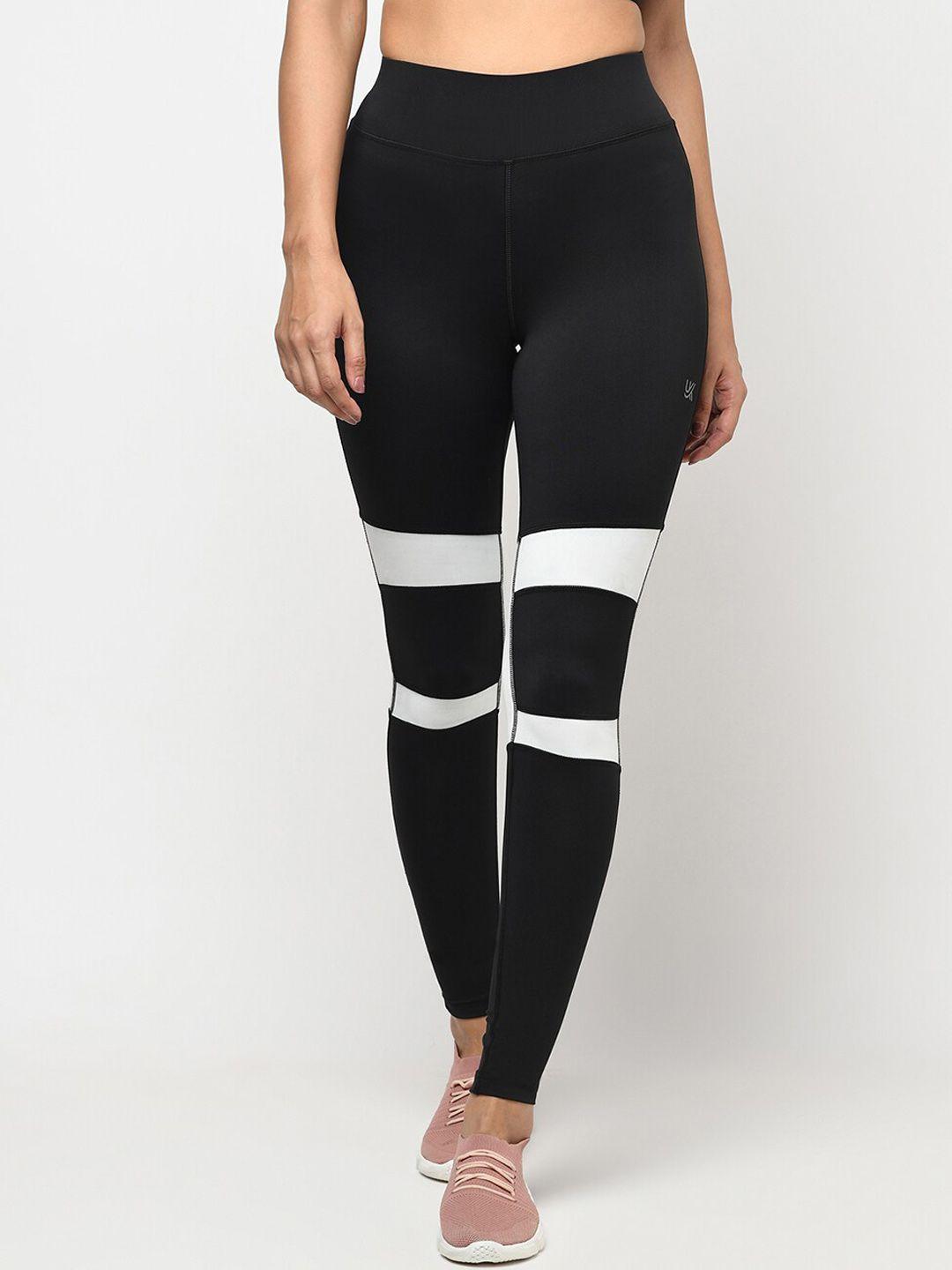 urknit women striped slim fit sportswear stretchable tights