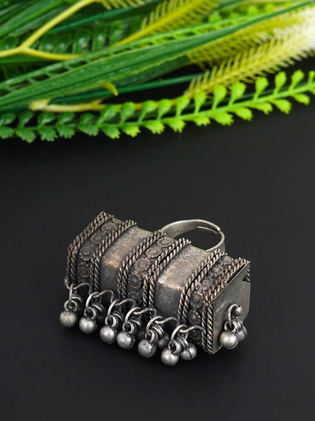 urmika artificial stones and beads adjustable finger ring