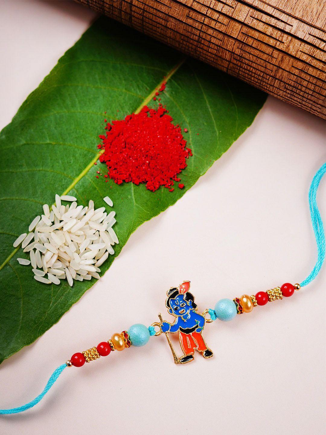 urmika beads studded bal krishna religious rakhi