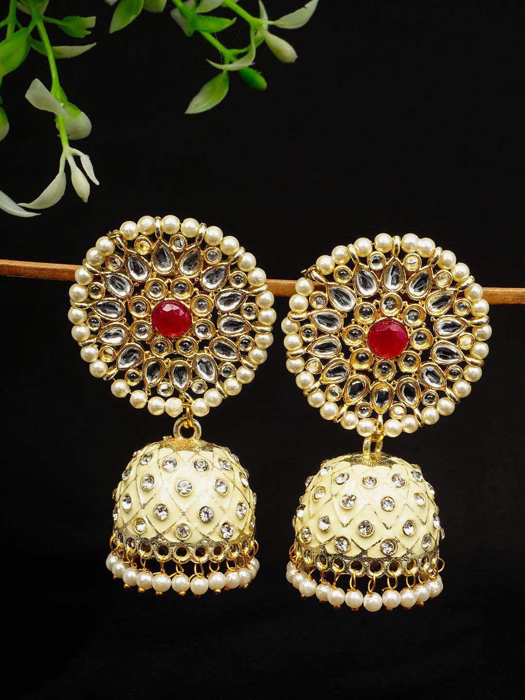 urmika women yellow classic jhumkas earrings