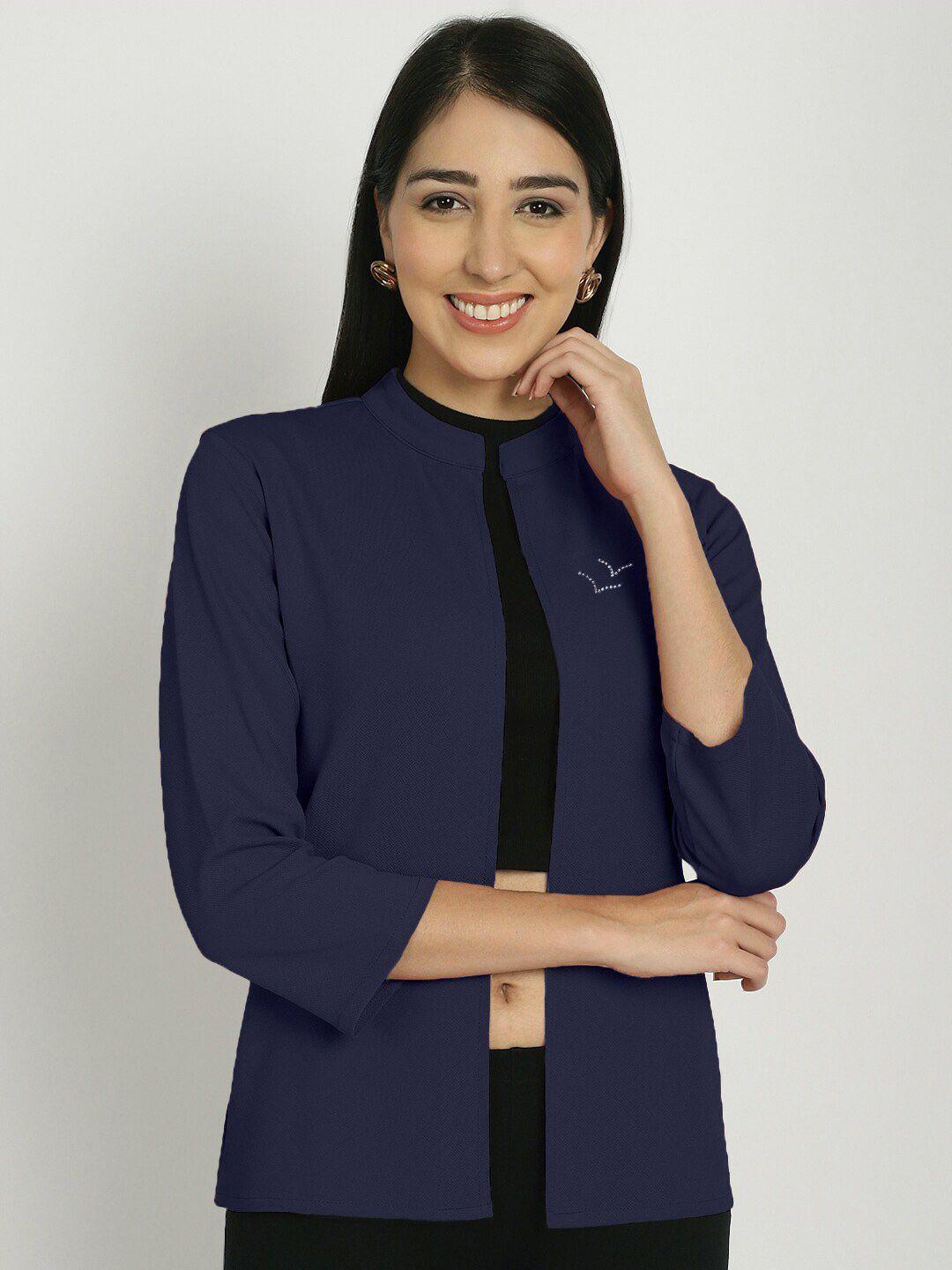 ursense mandarin collar open front shrug