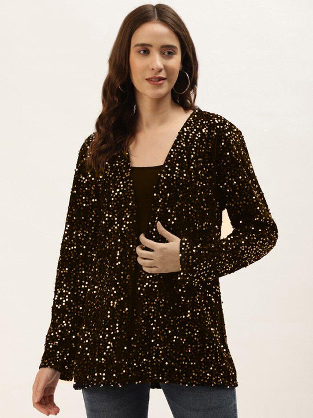 ursense sequin embellished open front shrug