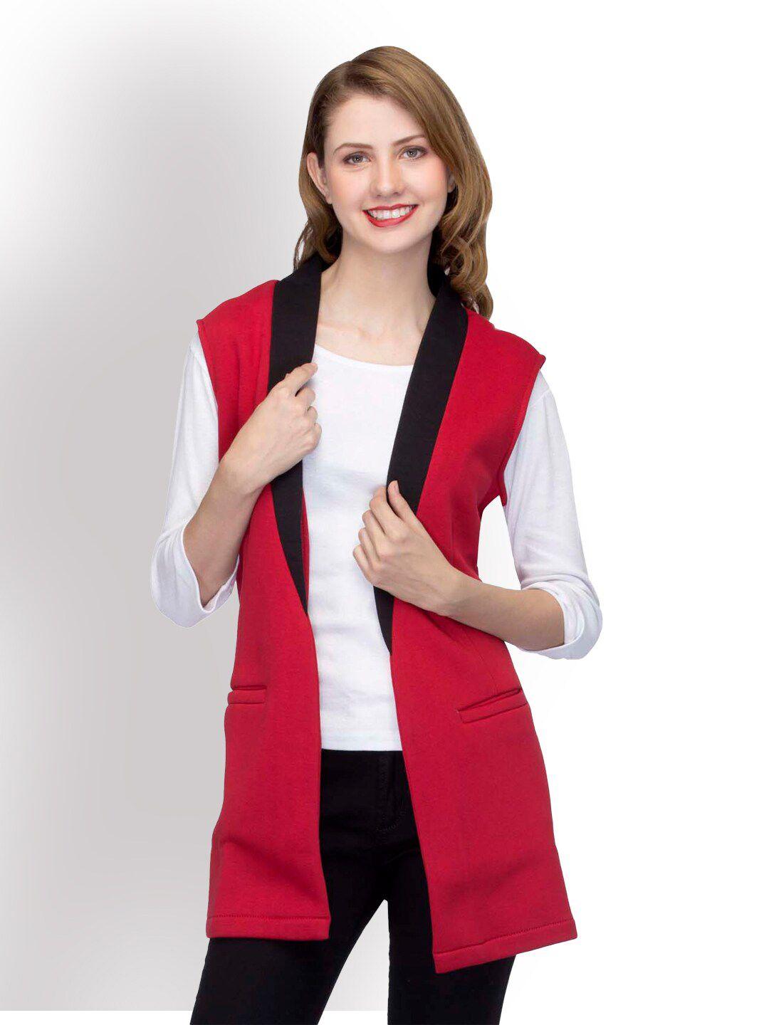 ursense sleeveless fleece front-open shrug