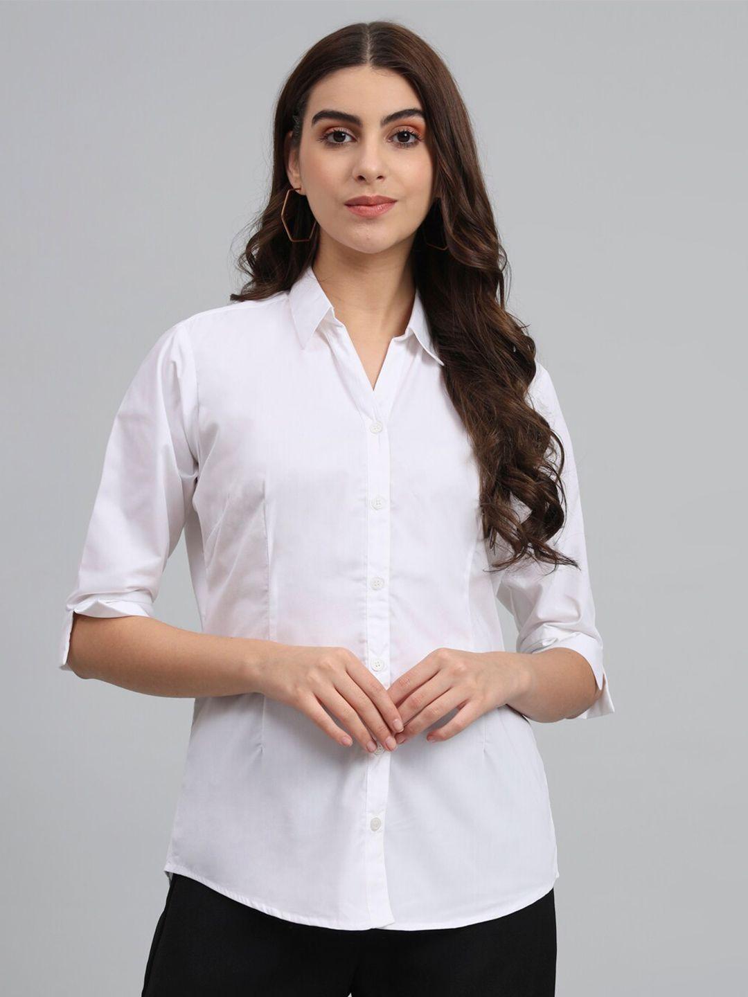 ursense standard spread collar cotton casual shirt