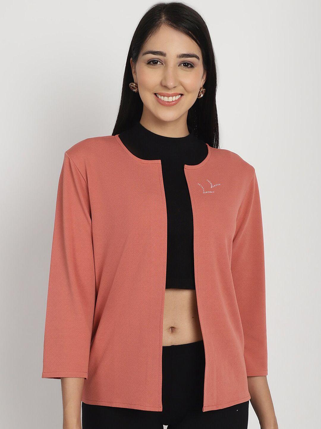 ursense three-quarter sleeves open front shrug