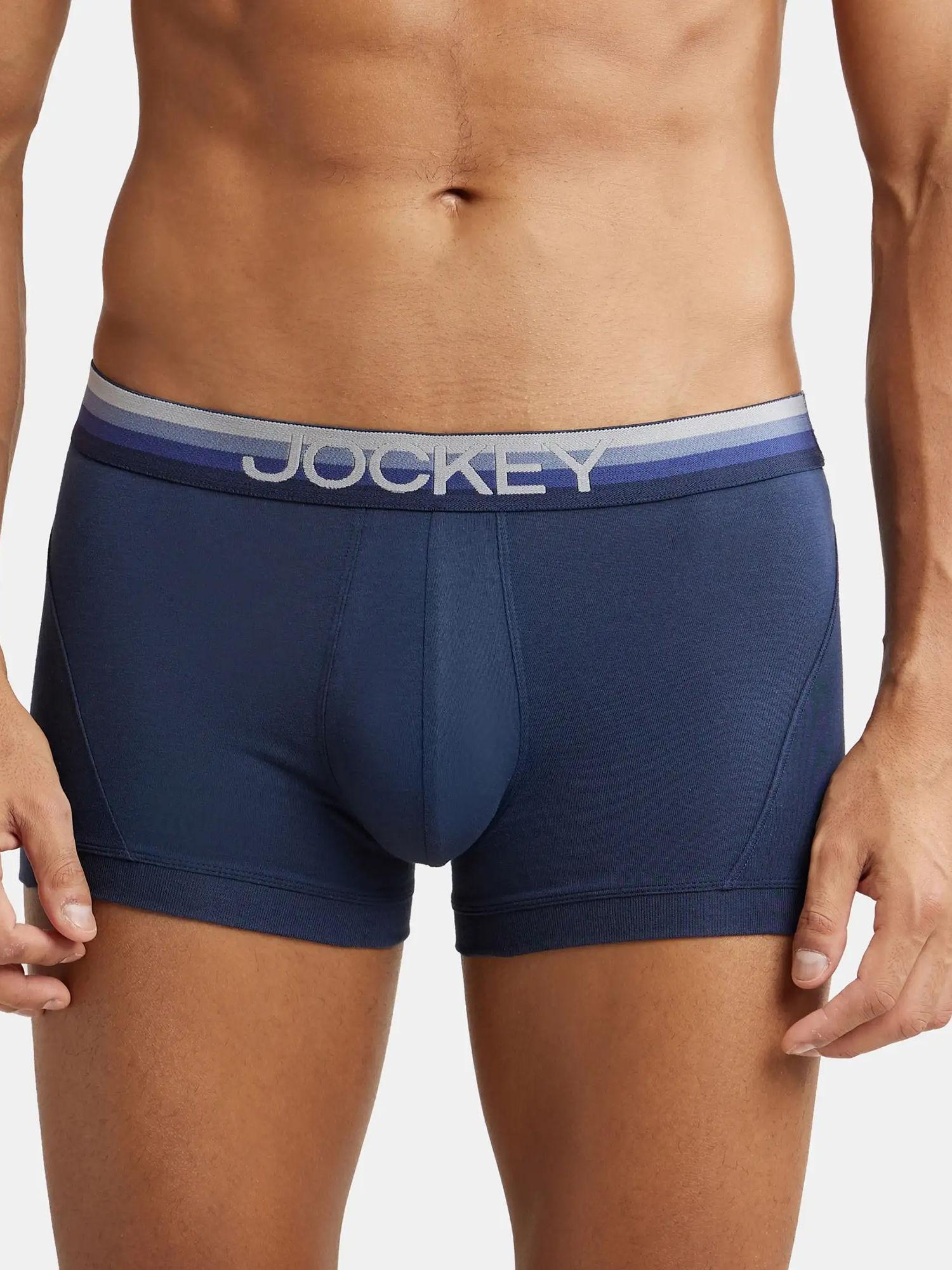 us20 mens super cotton solid trunk with ultrasoft waistband-blue