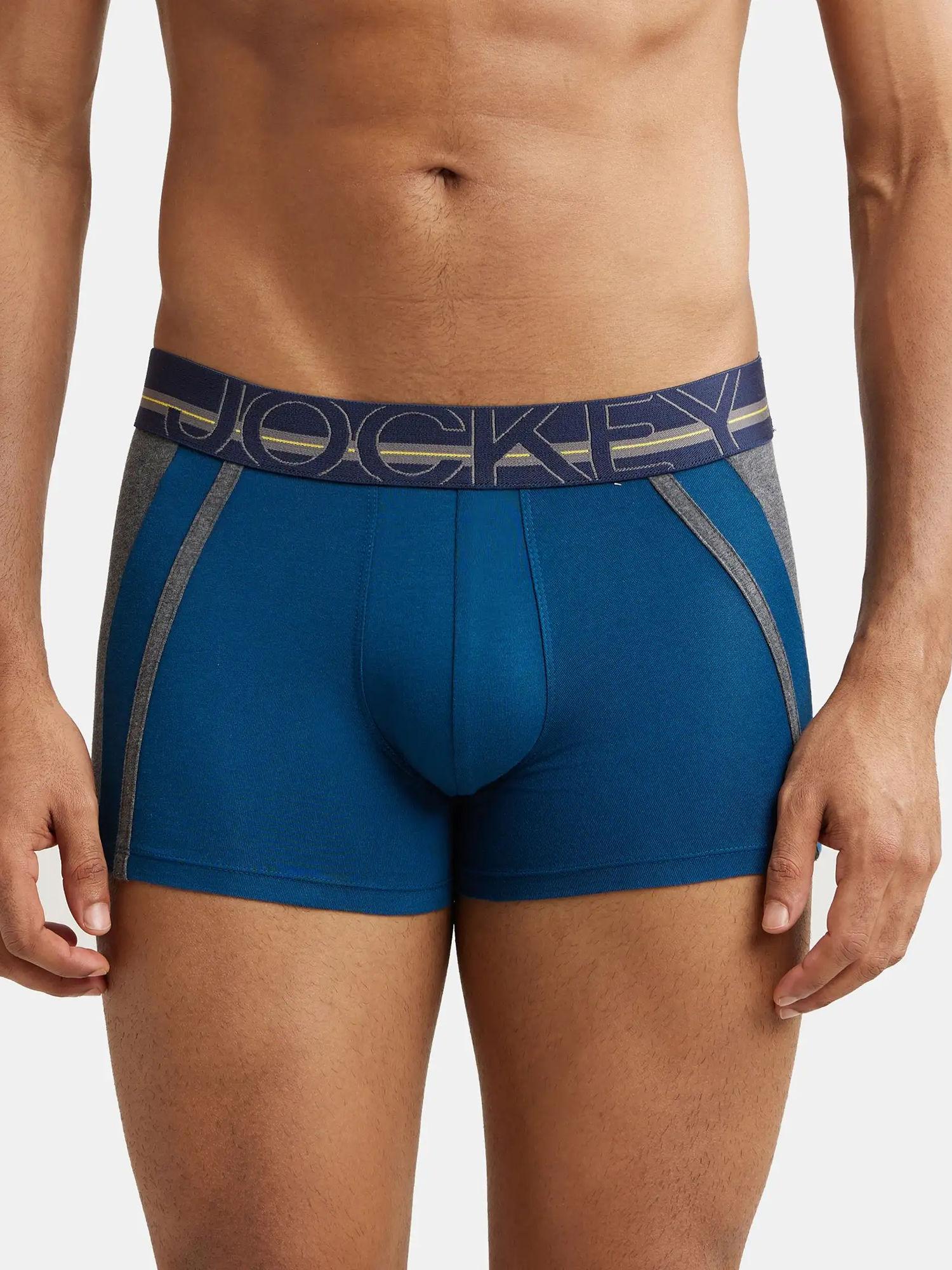 us21 mens super cotton solid trunk with ultrasoft waistband-blue