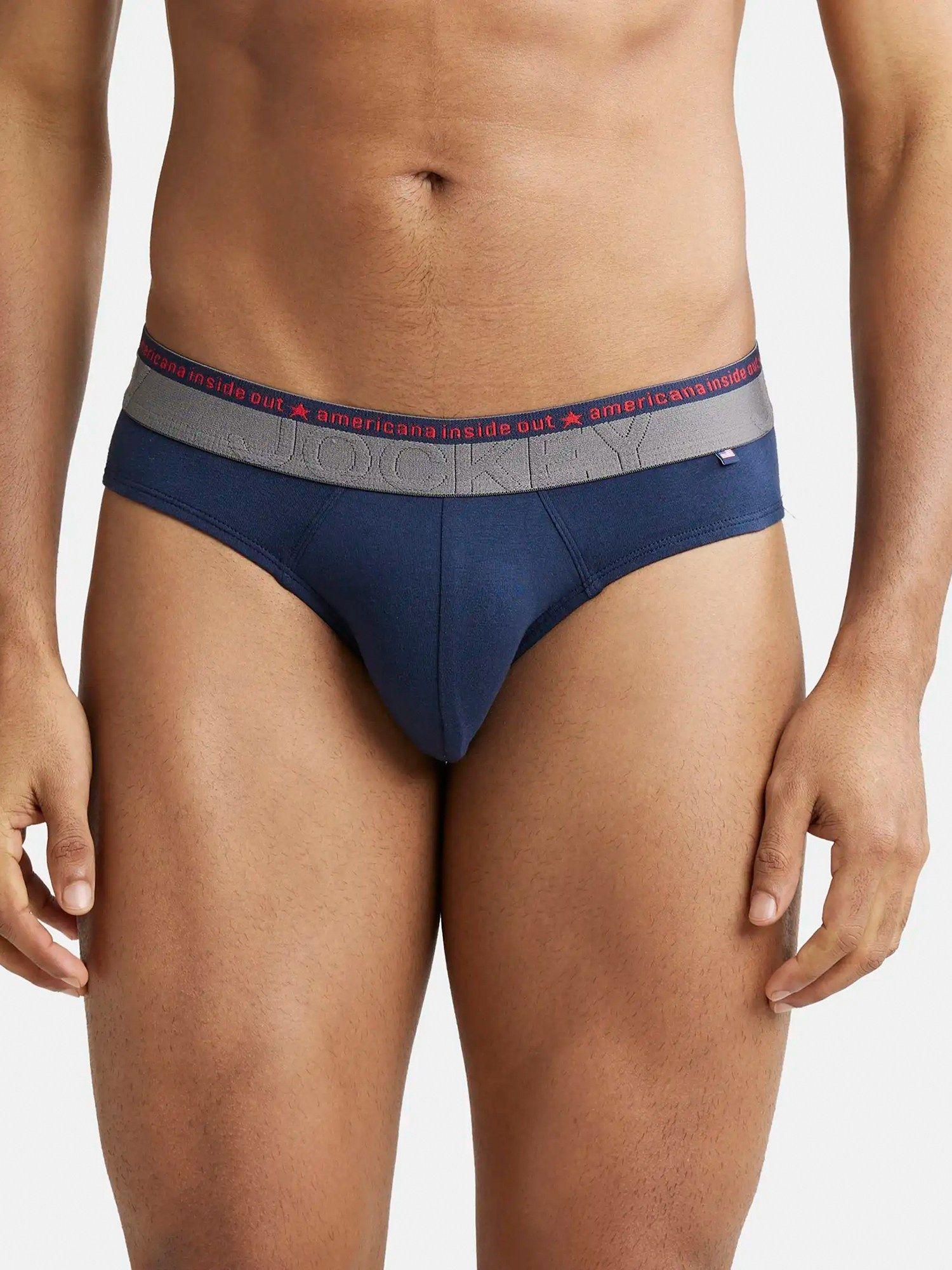 us59 mens super cotton solid brief with ultrasoft waistband-blue