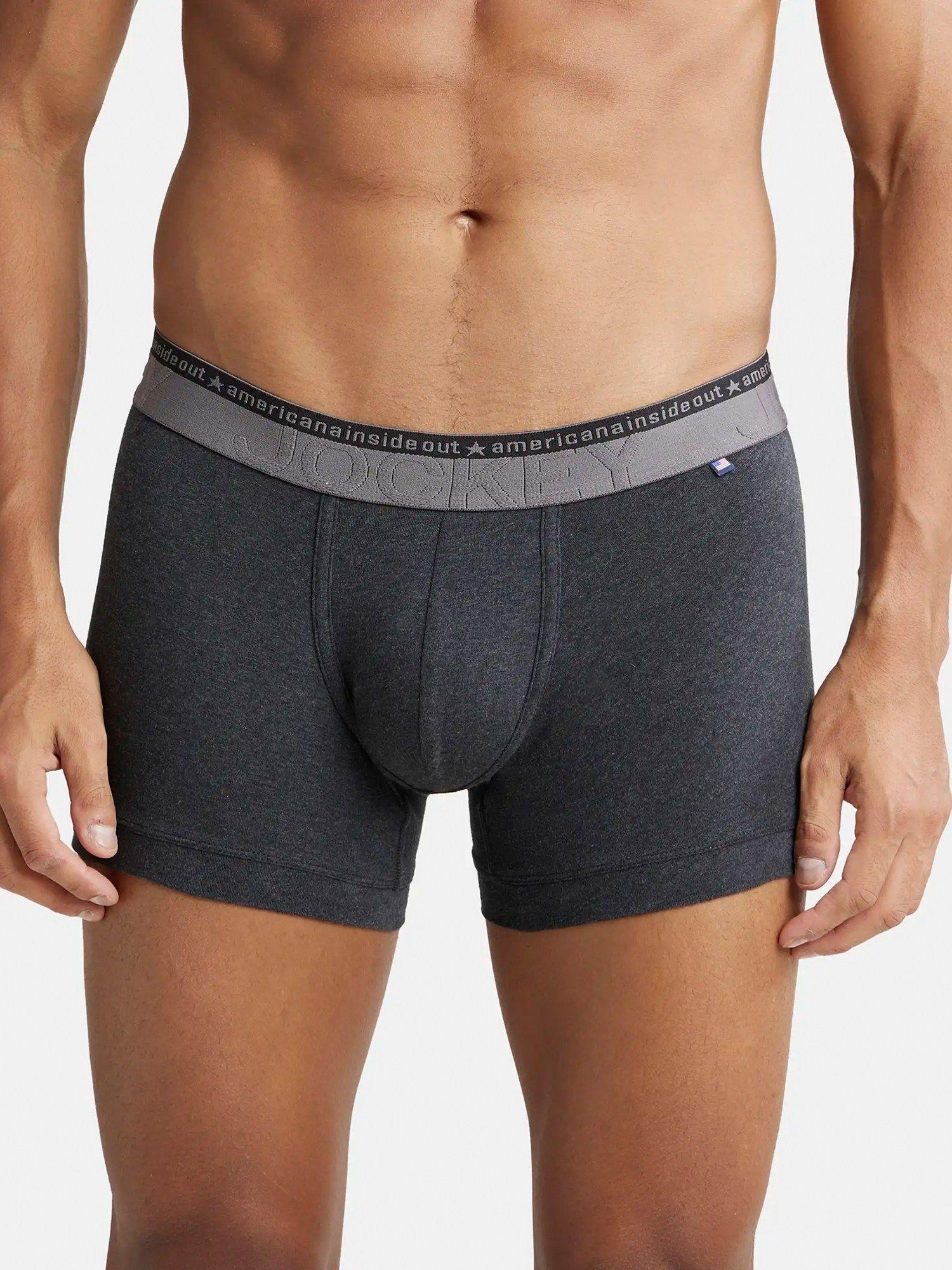 us60 mens super cotton solid trunk with ultrasoft waistband-black