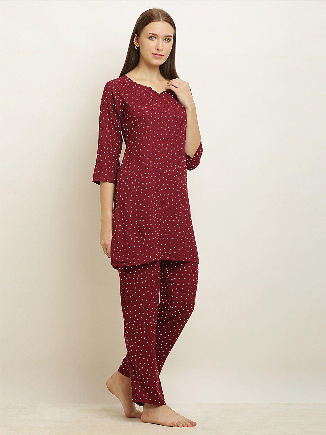 usa fantasy polka dot printed night suit