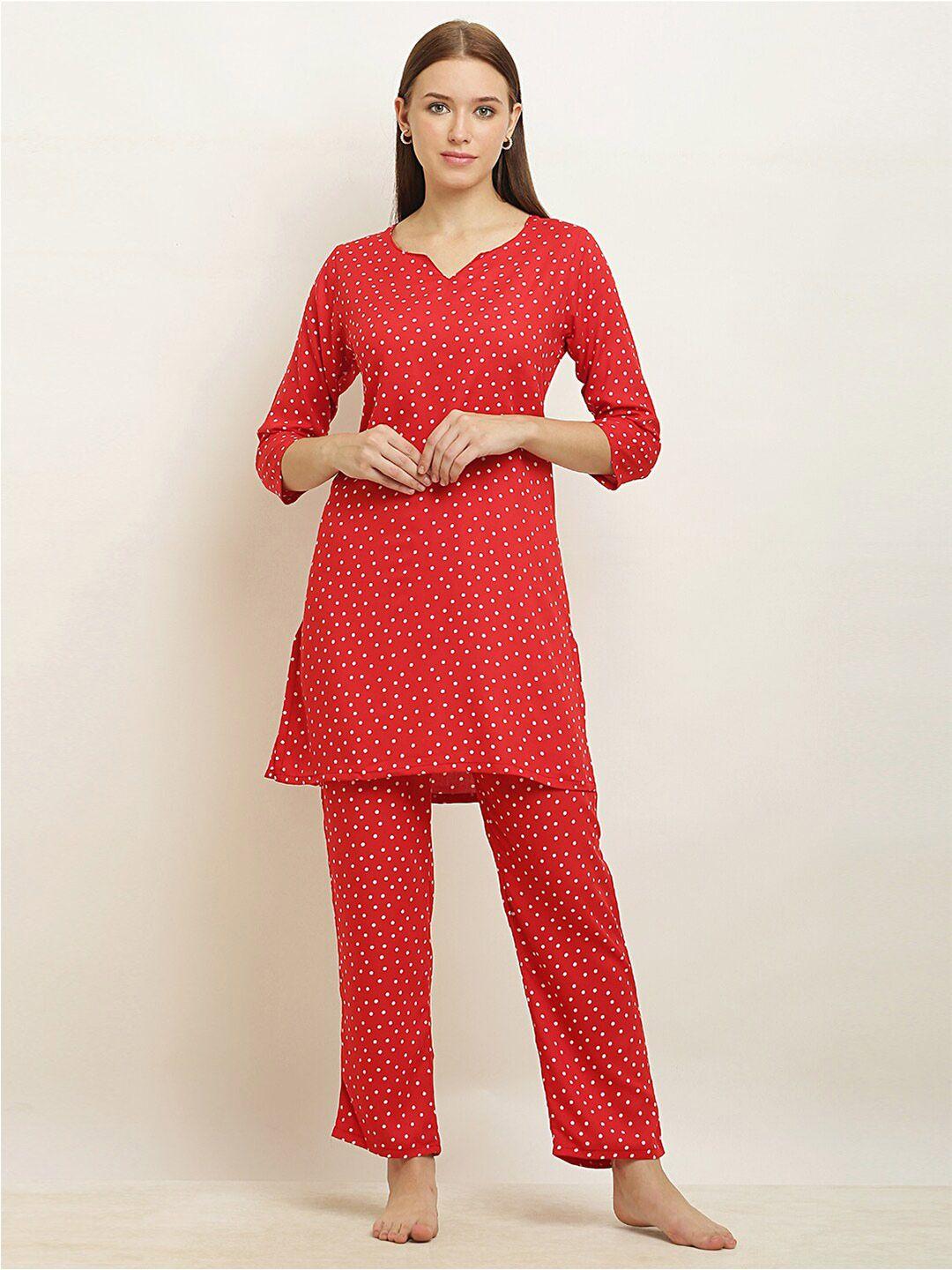 usa fantasy polka dots printed night suit