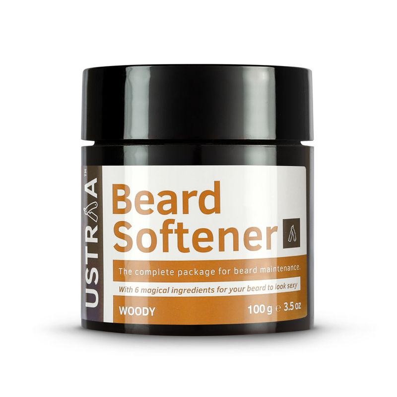 ustraa beard softener balm woody - softens & nourishes beard , long lasting moisturization