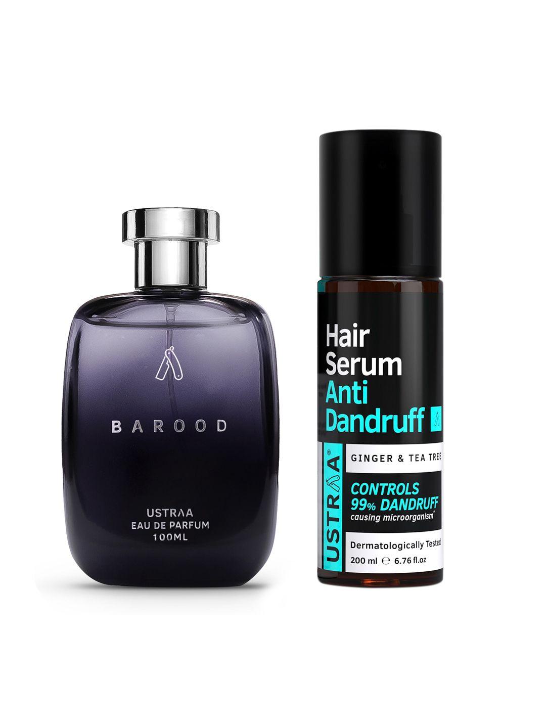ustraa men set of anti-dandruff hair serum 200ml + barood eau de parfum 100 ml