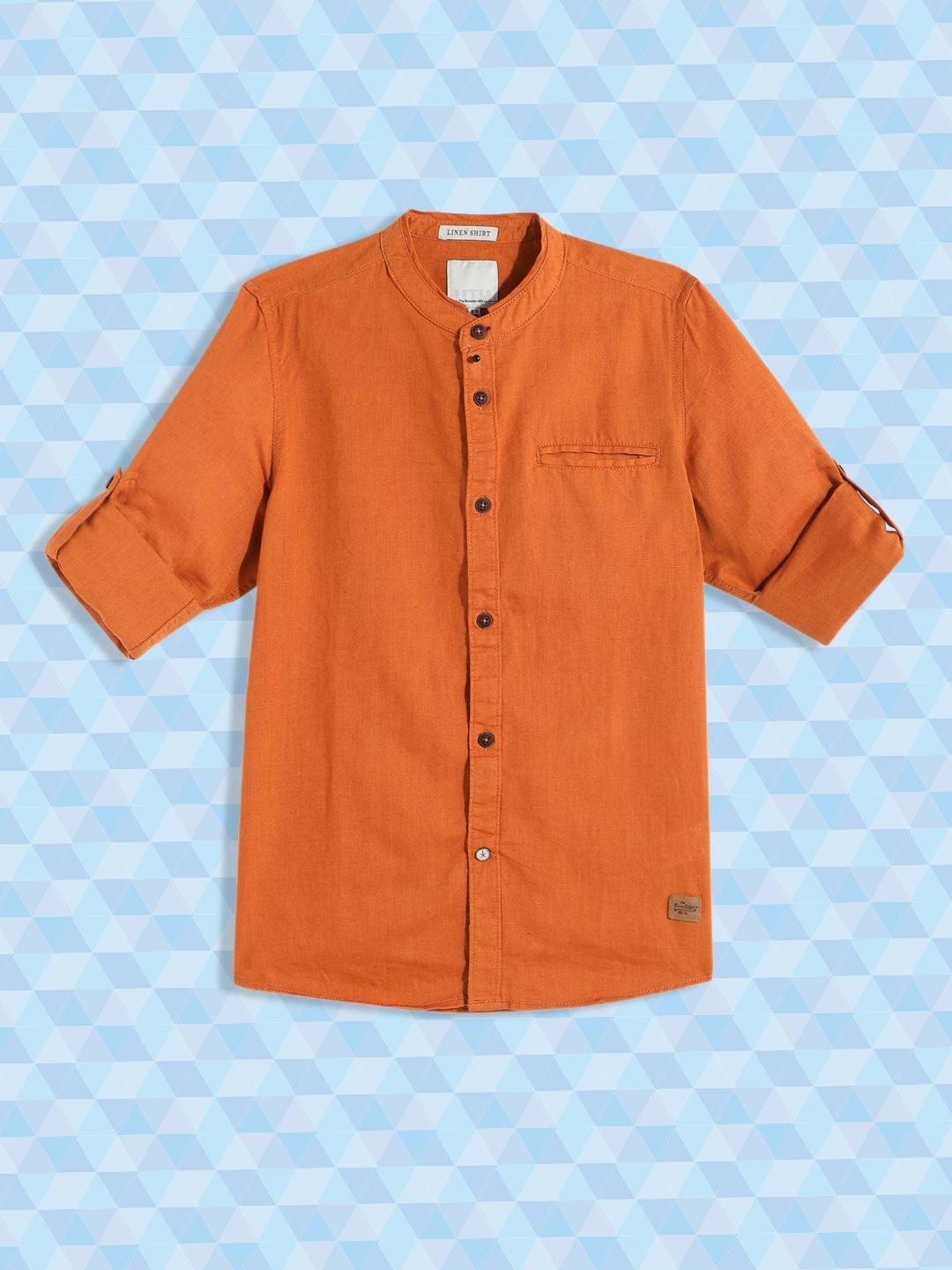 uth by roadster teen boys rust casual shirt
