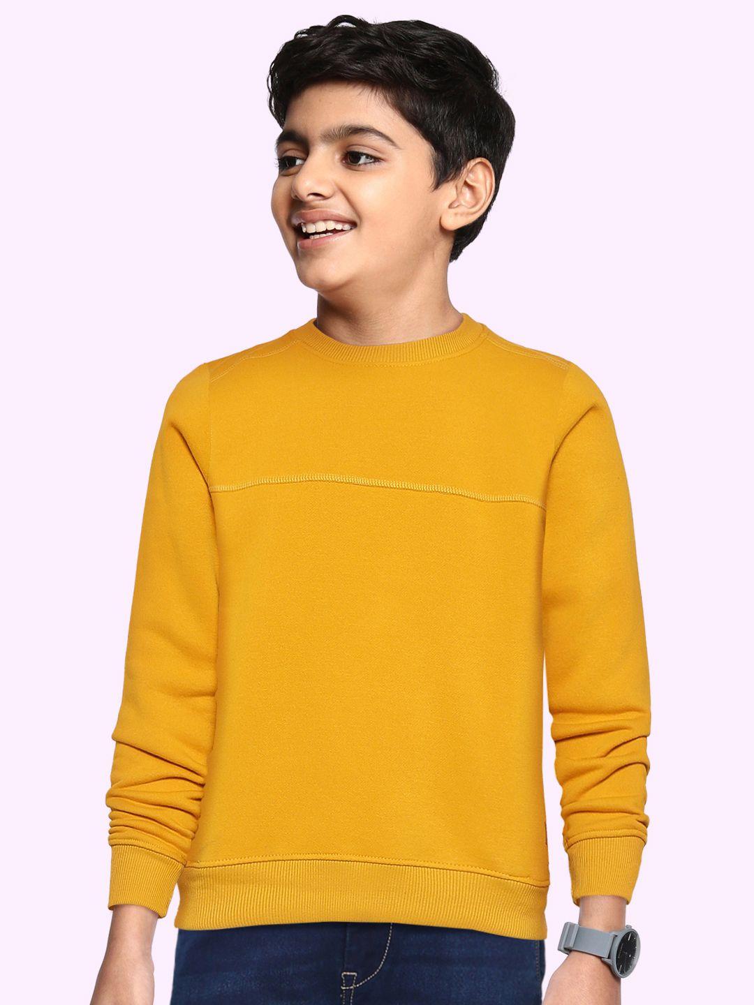 uth by roadster boys mustard yellow solid sweatshirt