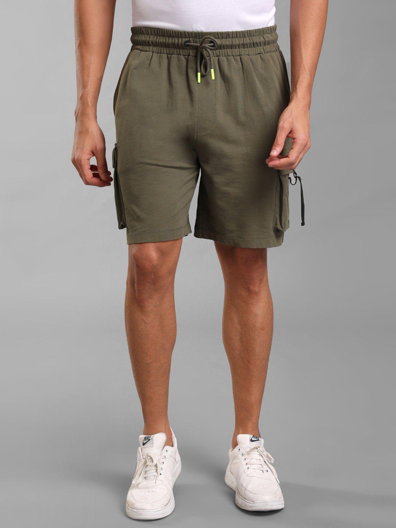 utility fleece shorts olive
