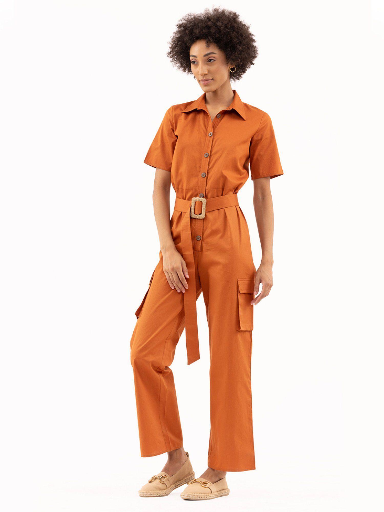 utility toffee jumpsuit with belt (set of 2)